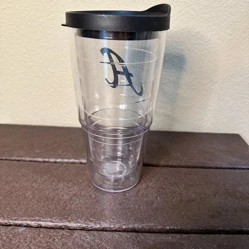 COPY - 24 Oz TERVIS Black Monogrammed “A” Like New Drinks Cup Tumbler Mug
